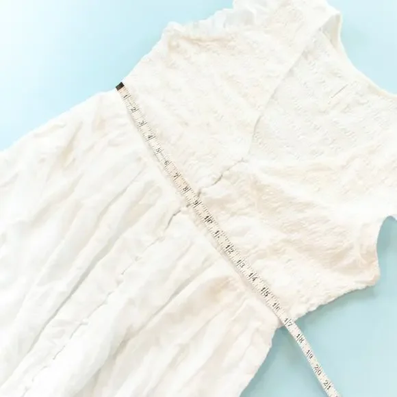 By Anthropologie Peregrine White Eyelet Midi Dress Size XLarge Petite XLP Bride - Picture 7 of 10